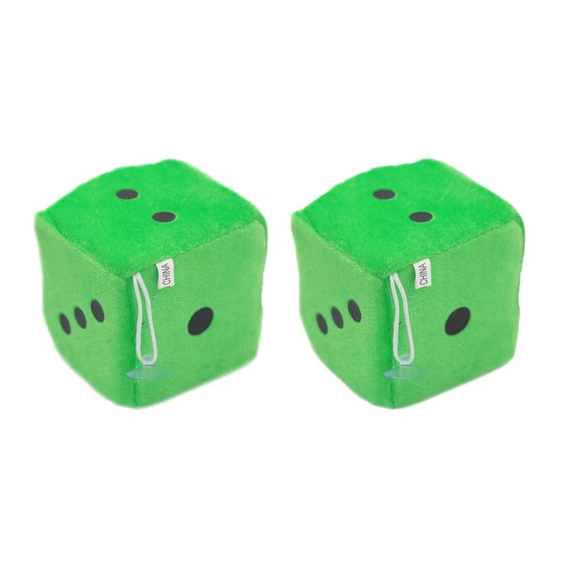 2PCS Plush Velvet Car Dice Pendant