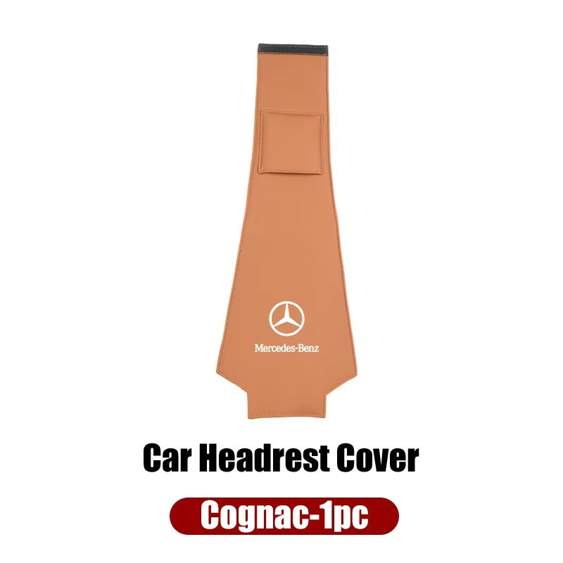 Mercedes Benz Leather Headrest Protective Cover