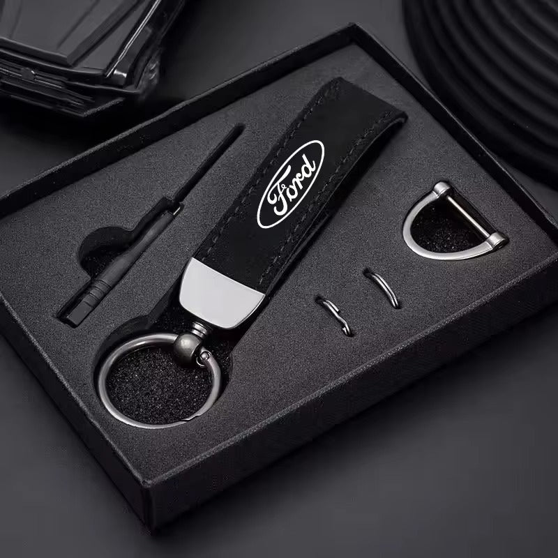Ford Leather Suede Keychain