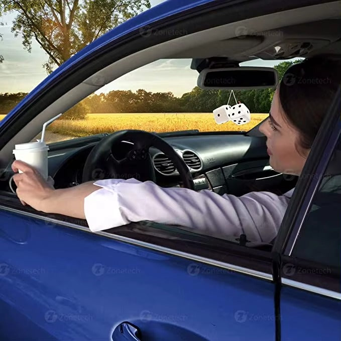 2PCS Plush Velvet Car Dice Pendant