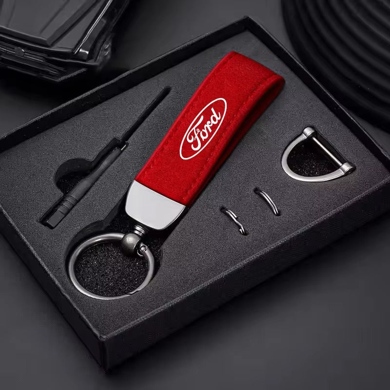 Ford Leather Suede Keychain