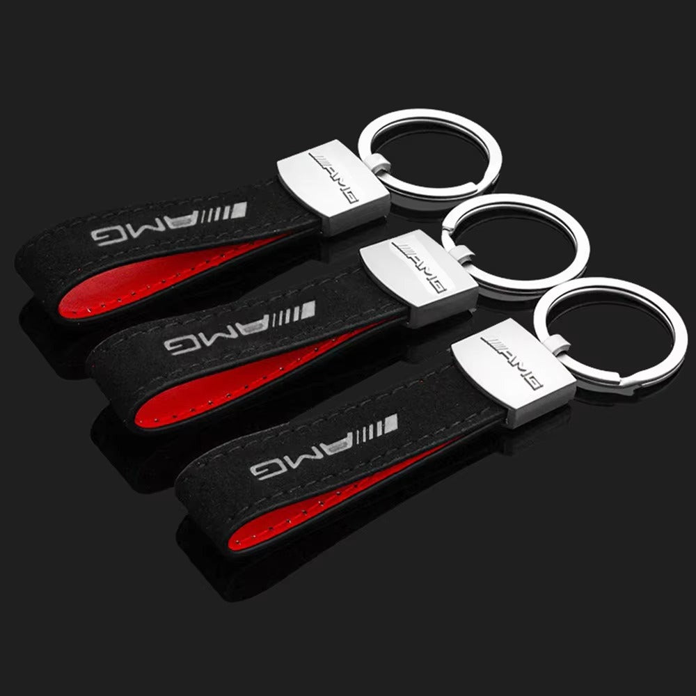 Mercedes Benz AMG Leather Keychain Ring