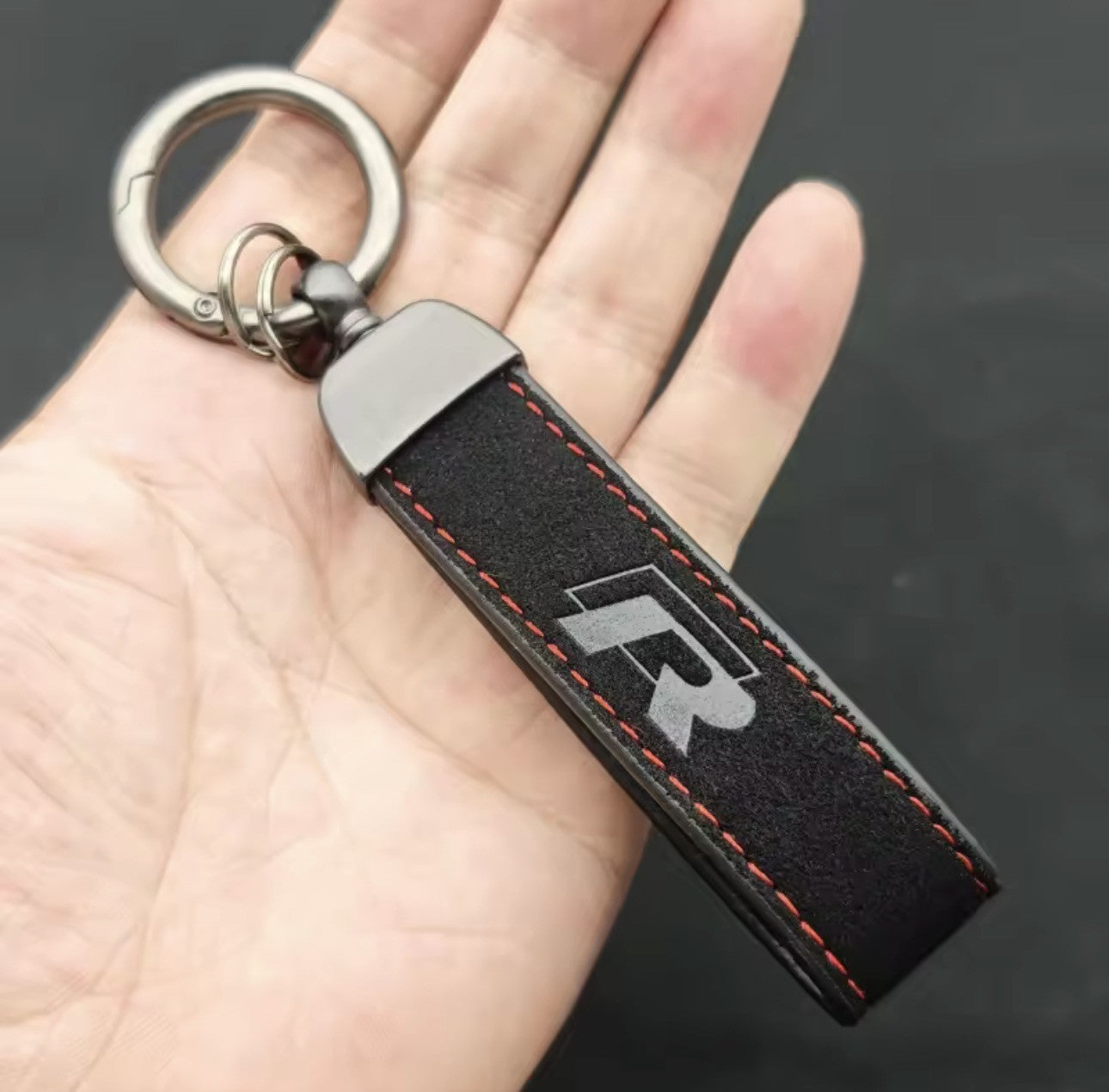 R line Alcantara Keyring