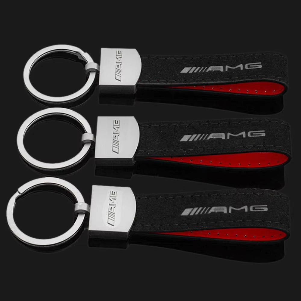 Mercedes Benz AMG Leather Keychain Ring