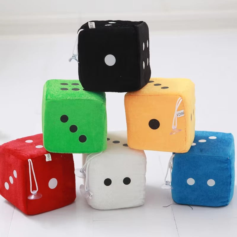 2PCS Plush Velvet Car Dice Pendant