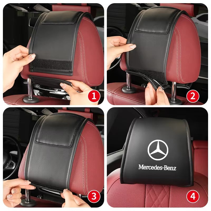 Mercedes Benz Leather Headrest Protective Cover