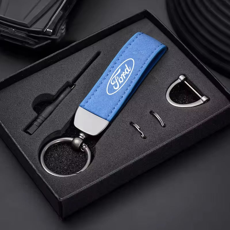 Ford Leather Suede Keychain