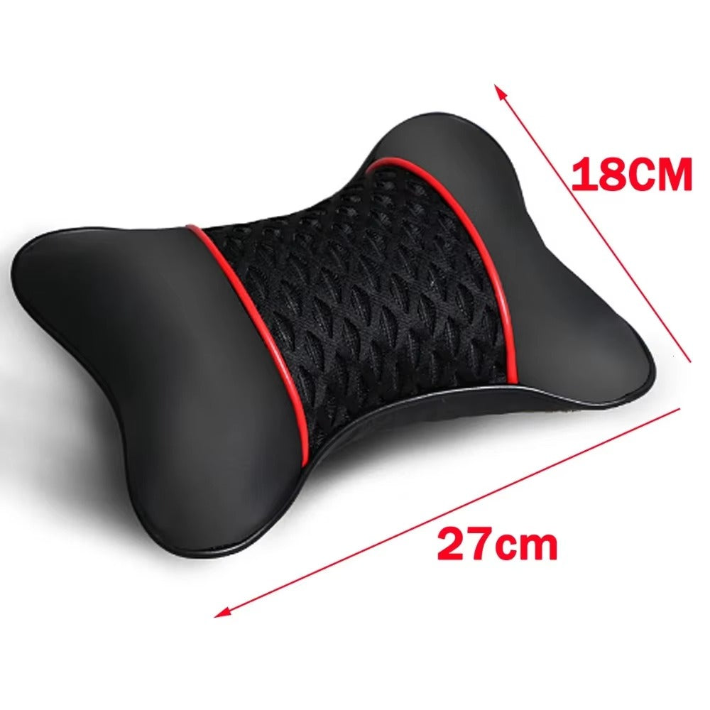 2PCS PU Leather Car Neck Pillows