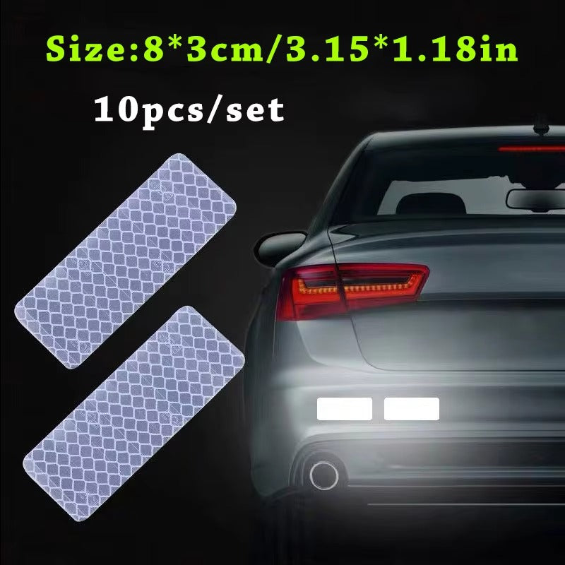 10Pcs Car Reflective Safety Stickers
