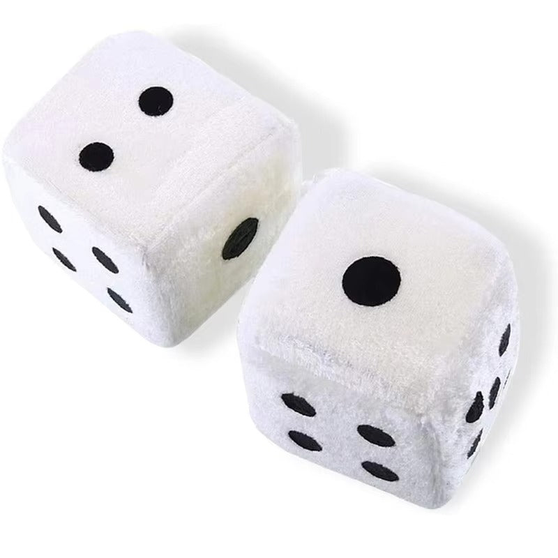 2PCS Plush Velvet Car Dice Pendant
