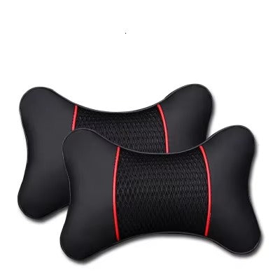 2PCS PU Leather Car Neck Pillows