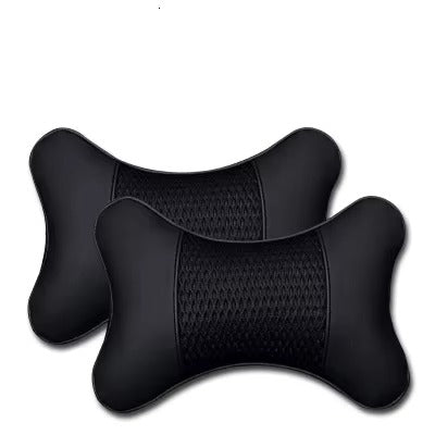 2PCS PU Leather Car Neck Pillows