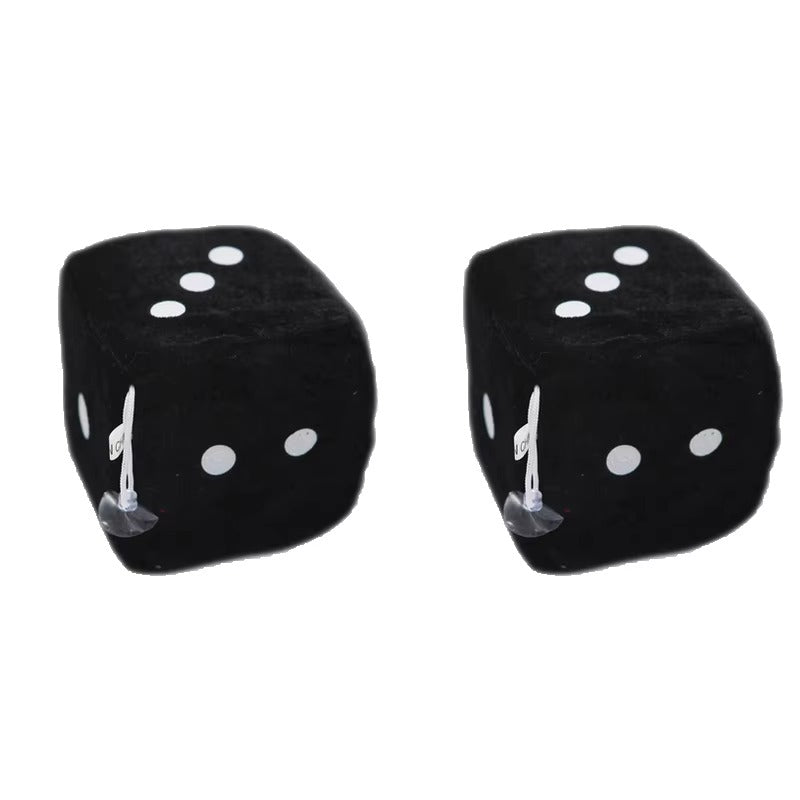 2PCS Plush Velvet Car Dice Pendant