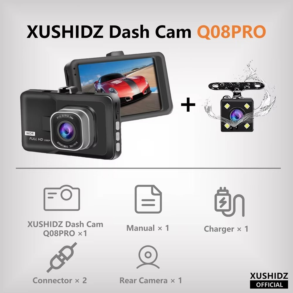 XUSHIDZ 1080P HD Car Dashcam