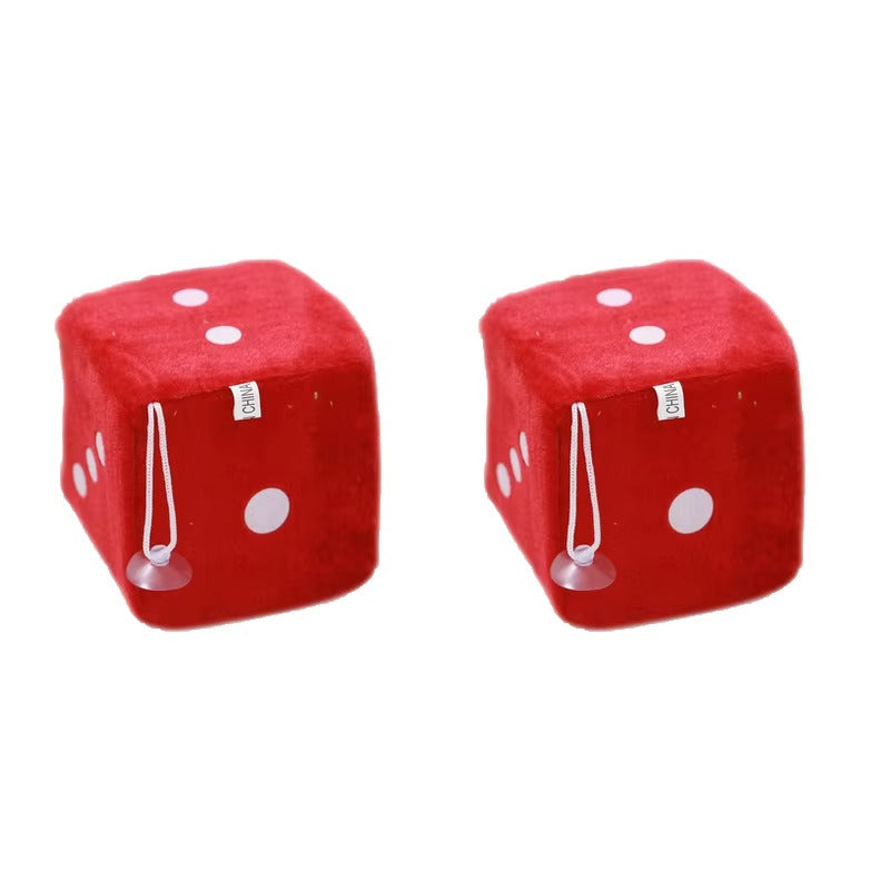 2PCS Plush Velvet Car Dice Pendant