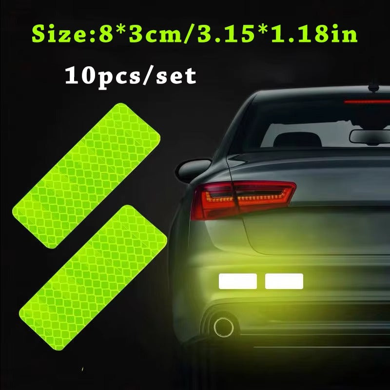10Pcs Car Reflective Safety Stickers
