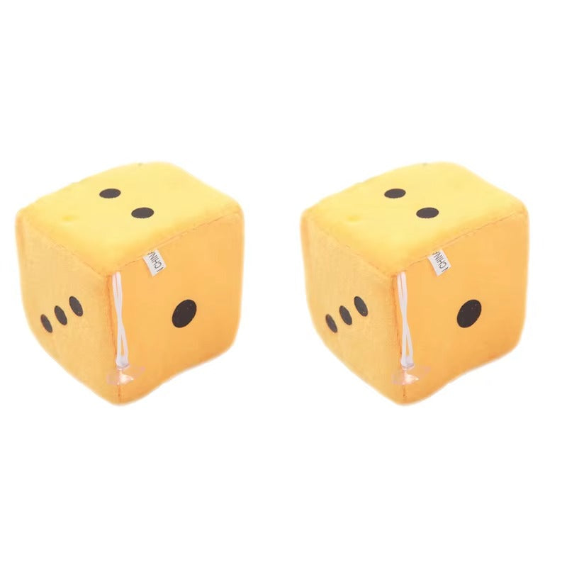 2PCS Plush Velvet Car Dice Pendant
