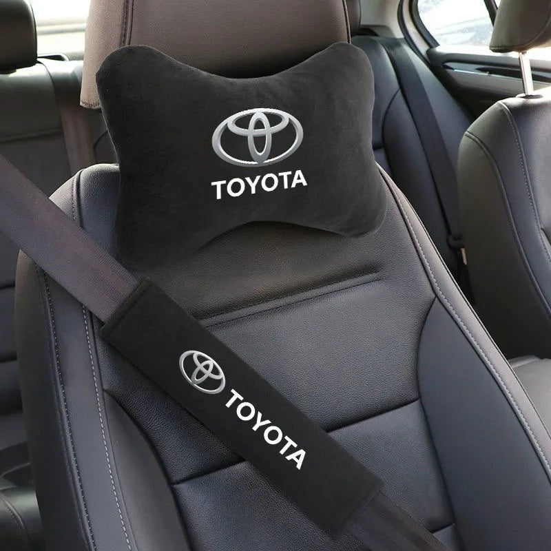 Toyota Car Headrest Pillow + Seatbelt Sleeves