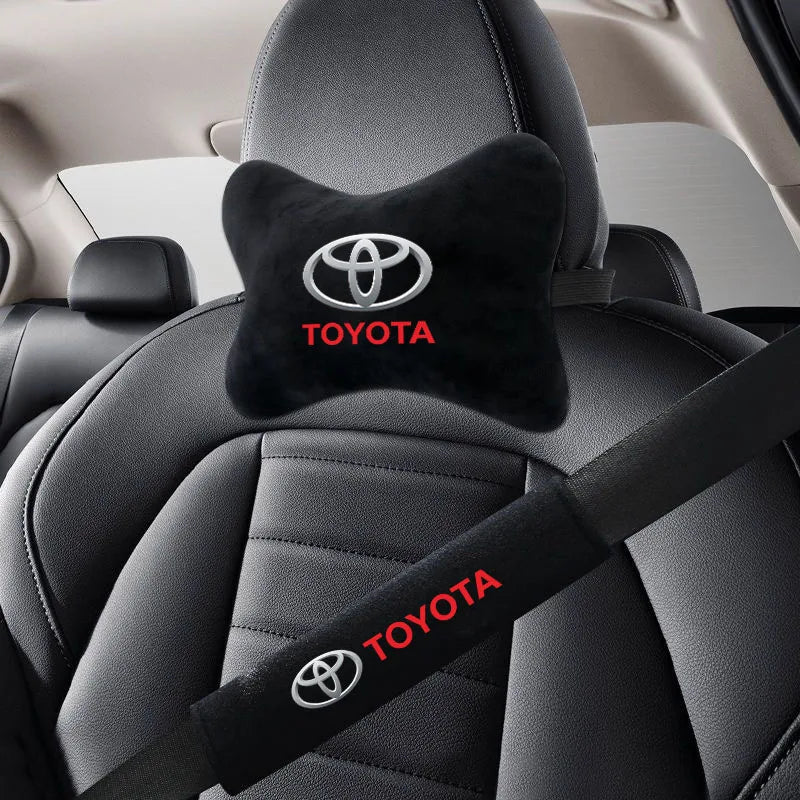 Toyota Car Headrest Pillow + Seatbelt Sleeves